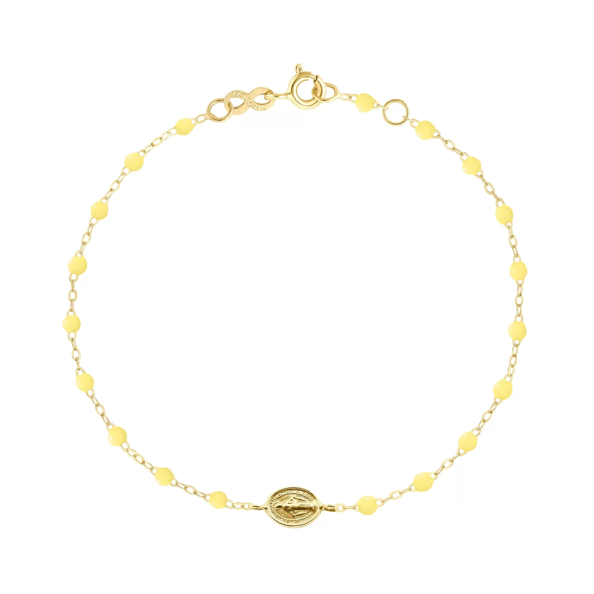 Madone Charm Classic Gigi Mimosa Necklace, Yellow Gold, 6.7"