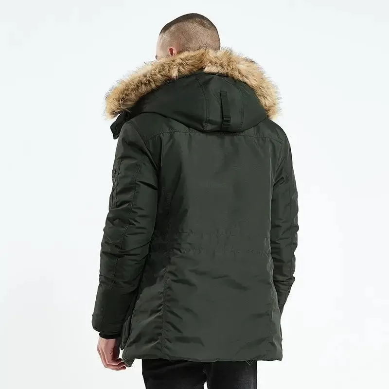 Men Winter Long Cotton Jacket Warm Clothing