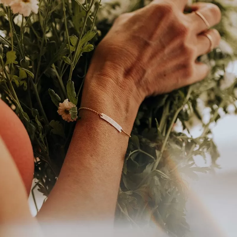 Mini Bar Birth Flower Bracelet