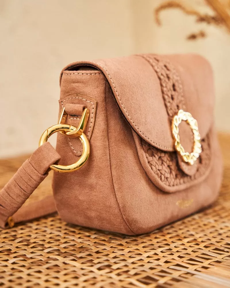 Mira Braided Vegan Suede Crossbody Bag | Petal