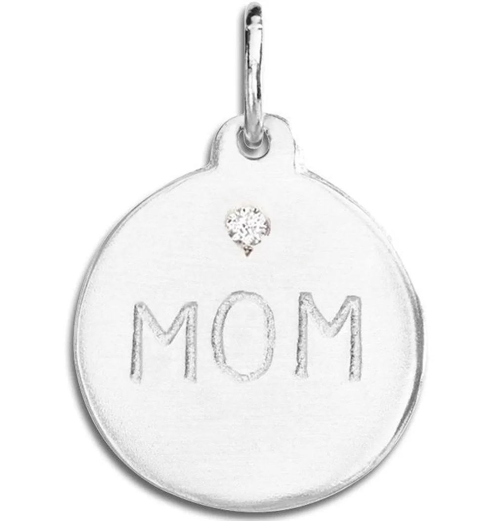 Mom Disk Charm With Diamond