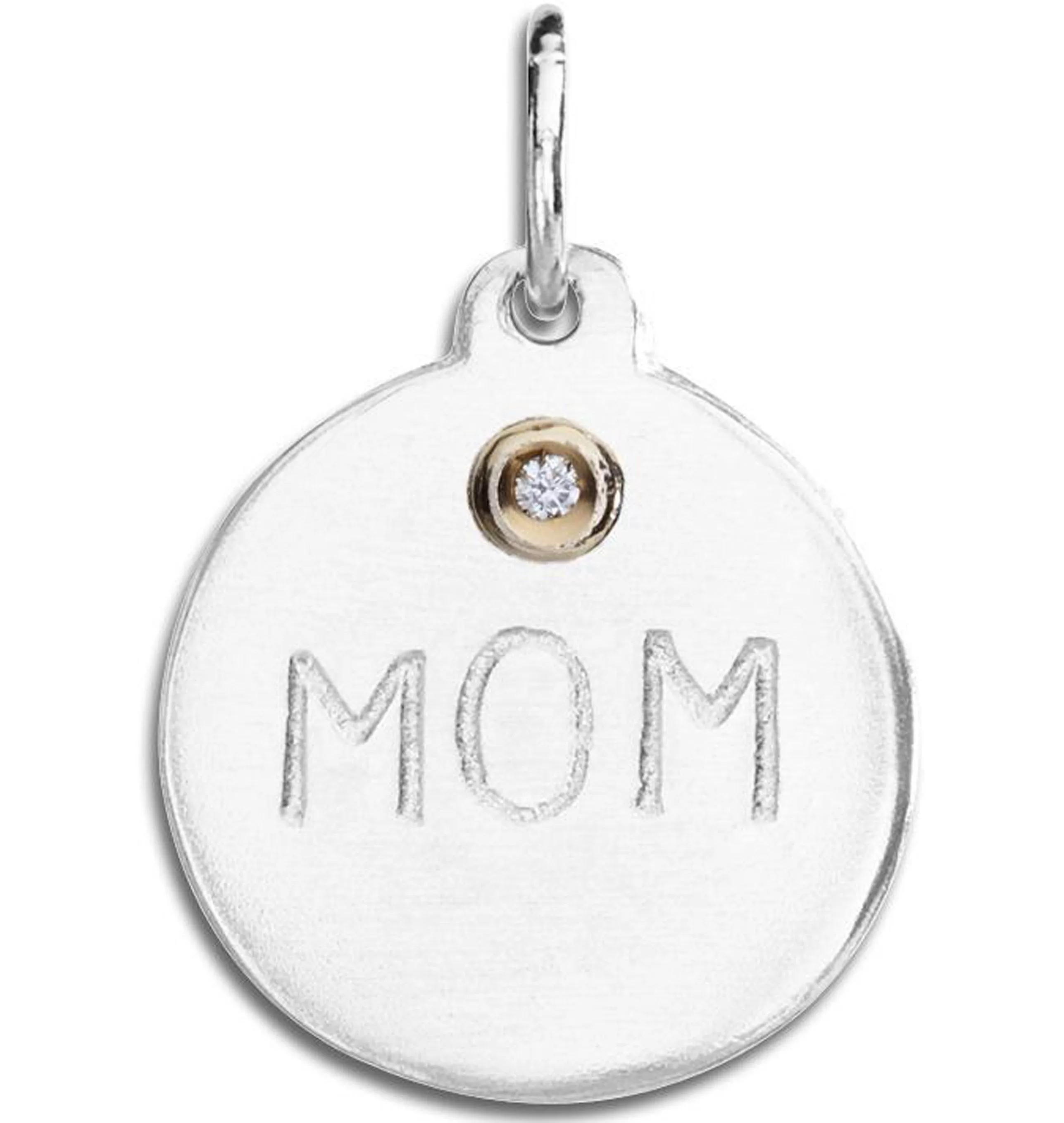 Mom Disk Charm With Diamond