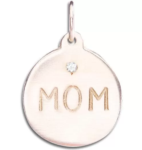 Mom Disk Charm With Diamond