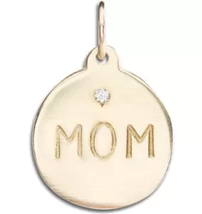 Mom Disk Charm With Diamond