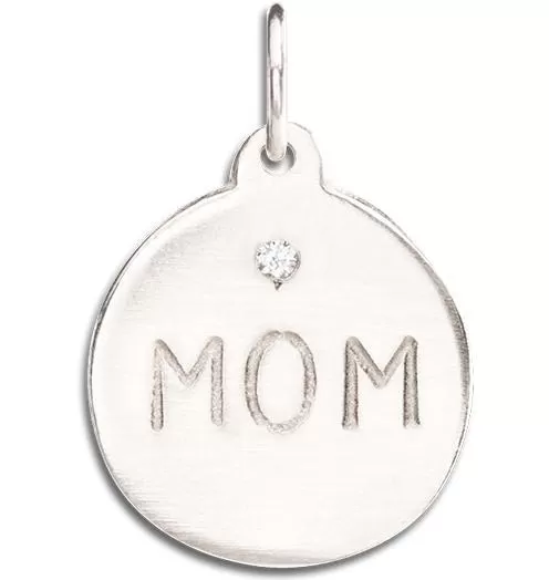 Mom Disk Charm With Diamond