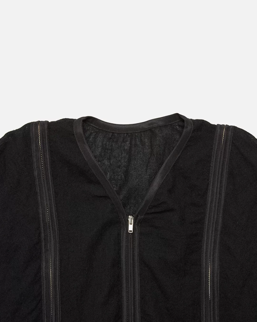 Noren Zip Cardigan Wool Gauze - Black