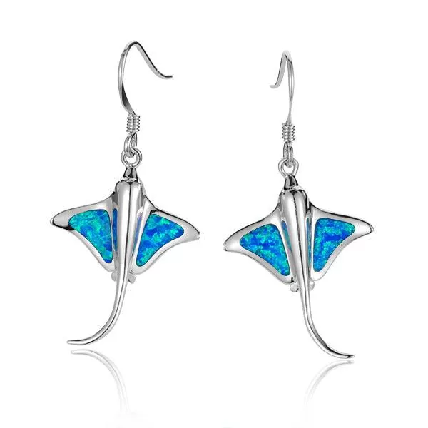 Opal Eagle Ray Hook Earrings