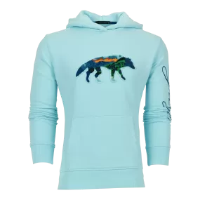 Painted Mountain Stalking Wolf Aspen Hoodie