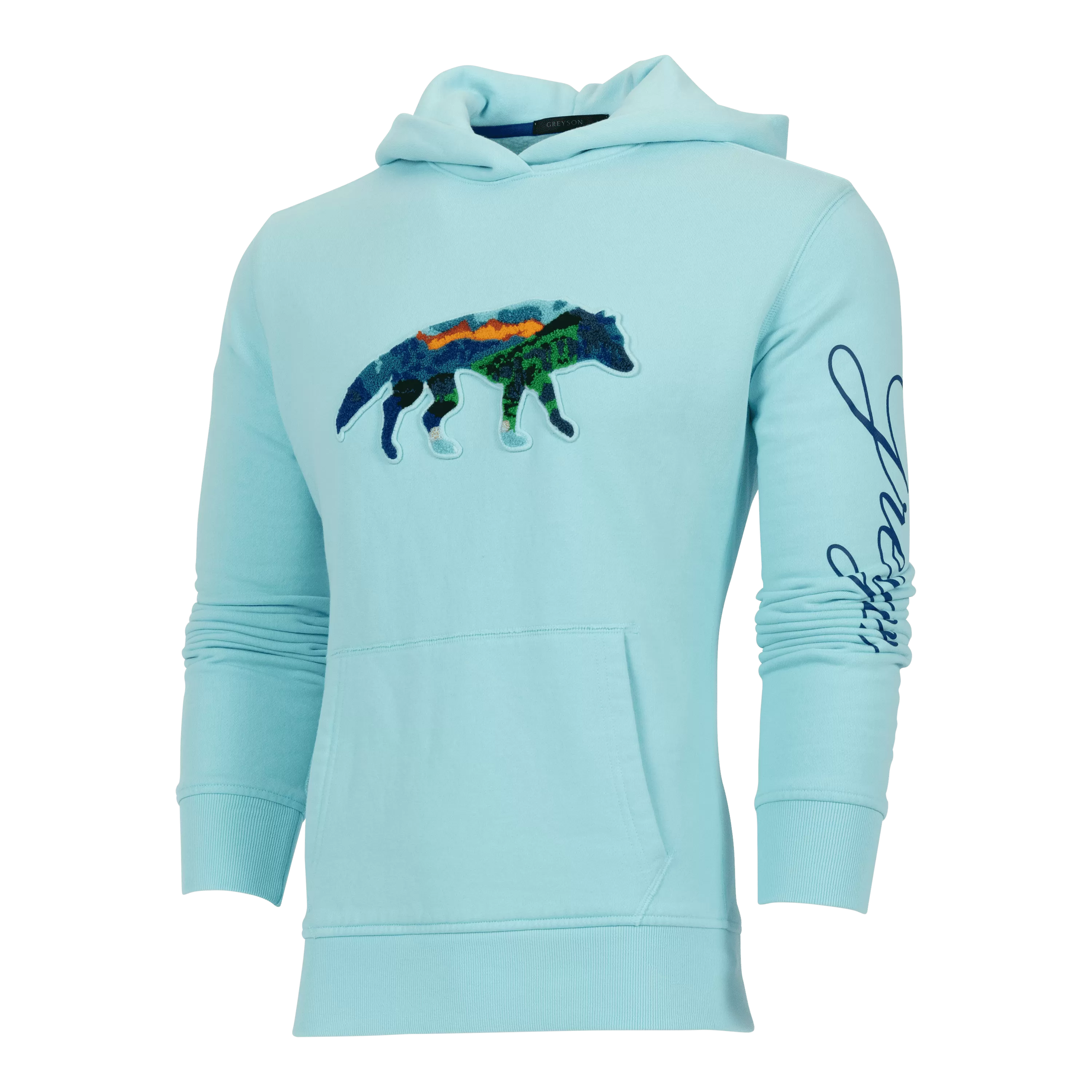 Painted Mountain Stalking Wolf Aspen Hoodie