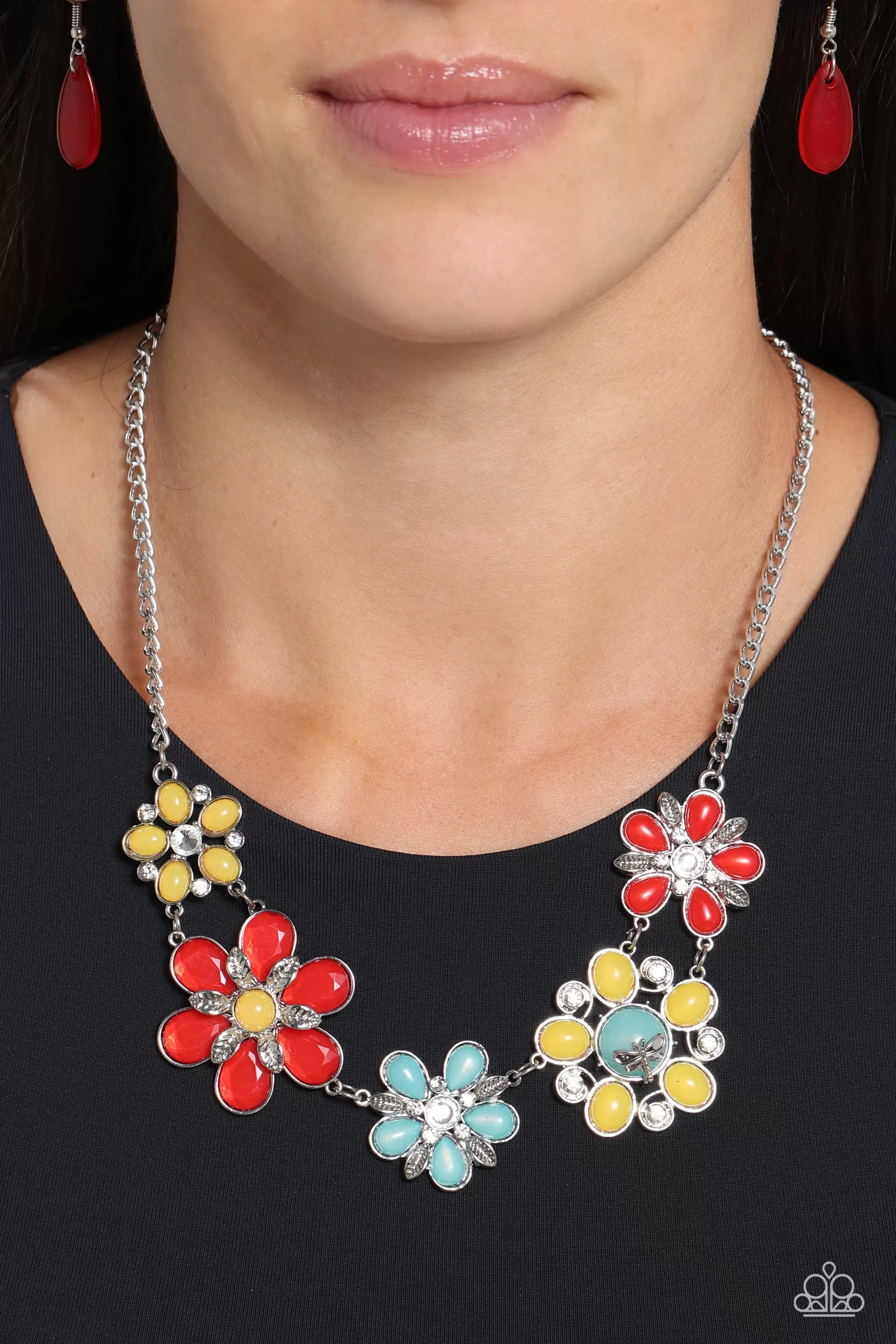 Paparazzi Dragonfly Decadence - Red Multi Necklace