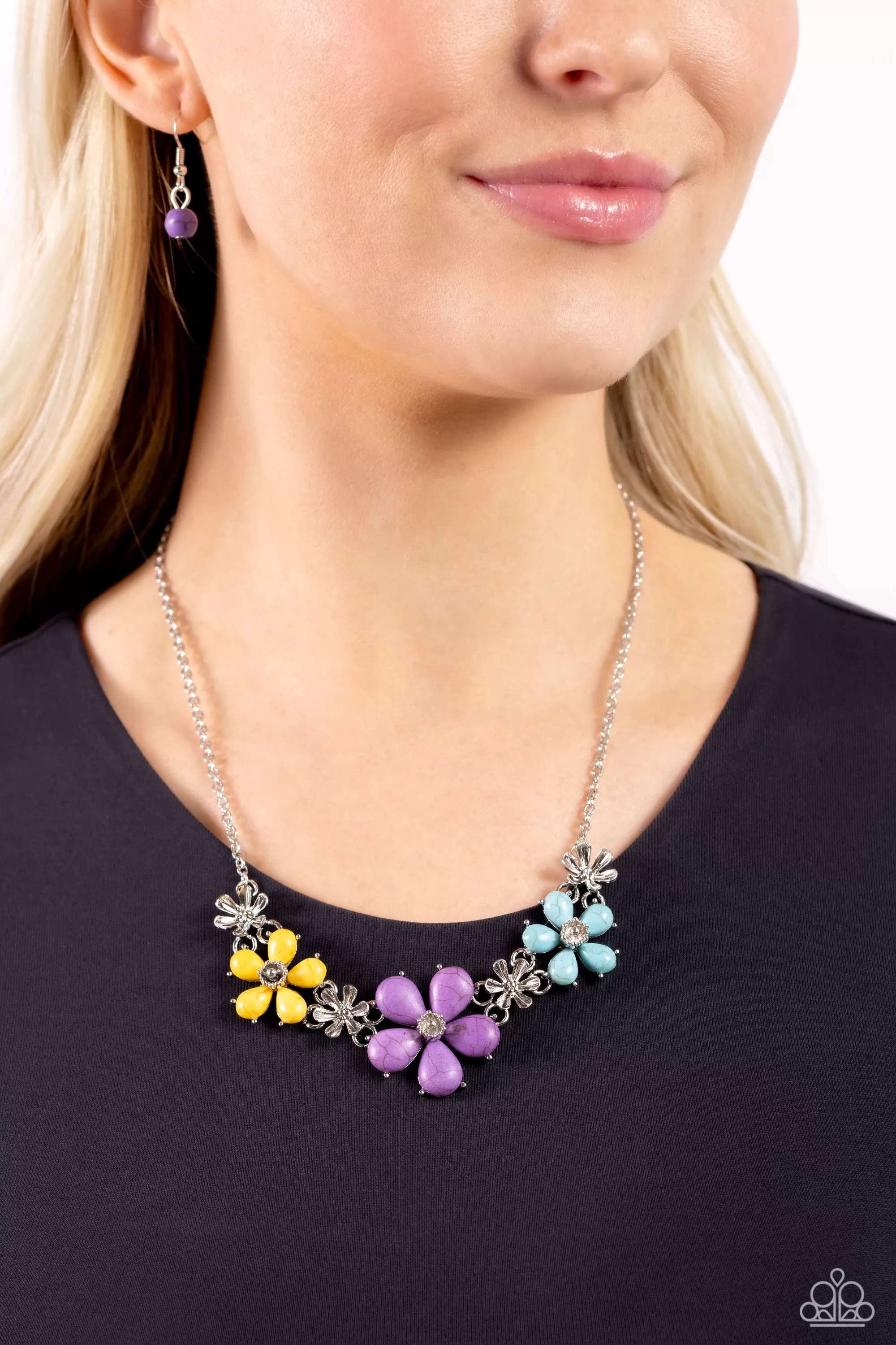 Paparazzi Growing Garland Purple Necklace & Earring Set