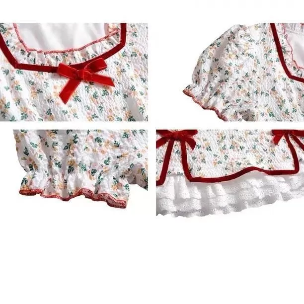 Petal Forest Kawaii Princess Floral Cottage Mini Dress