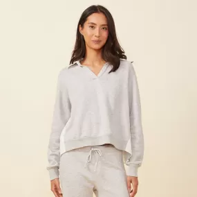 Poplin Mix Collar Sweatshirt