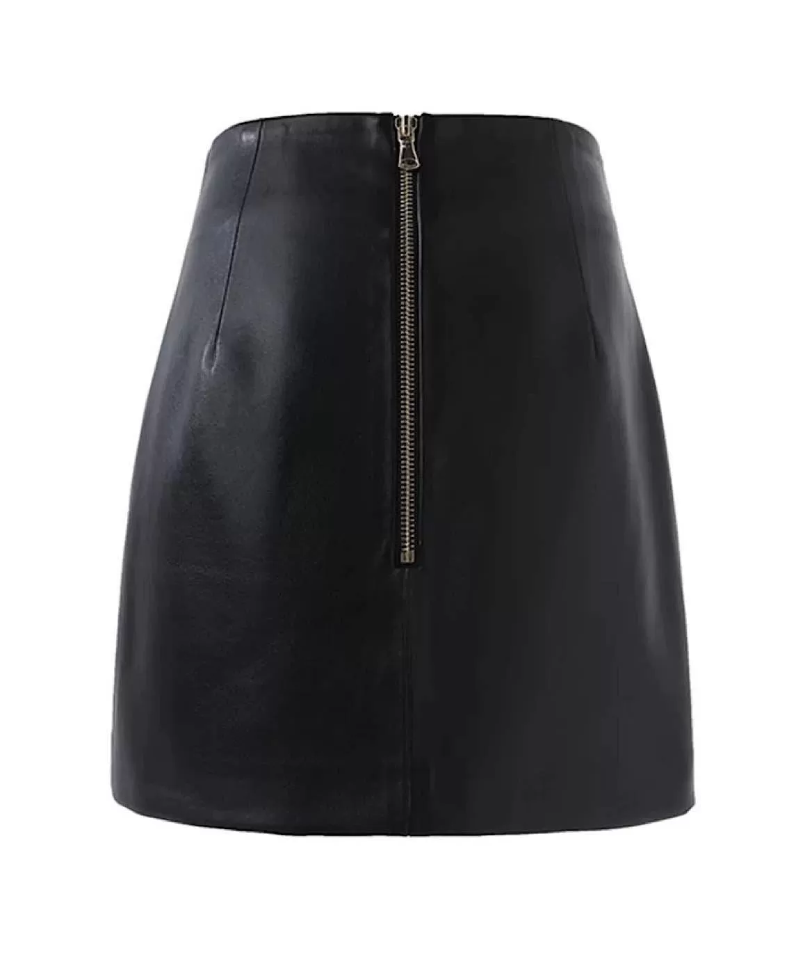 PU Leather Gold Button Mini Skirt In Purple