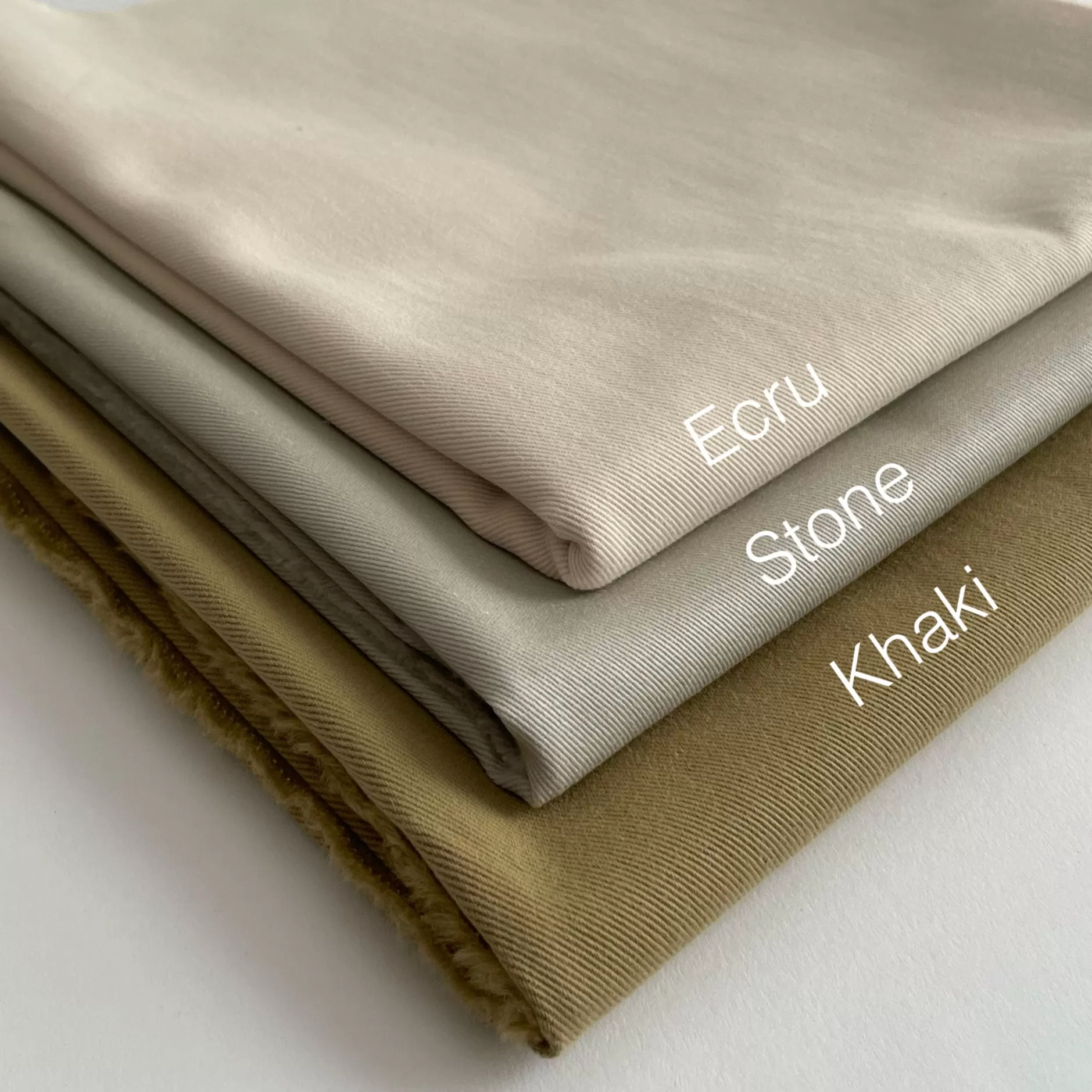 Relaxed Organic Cotton Twill Fabric in Stone