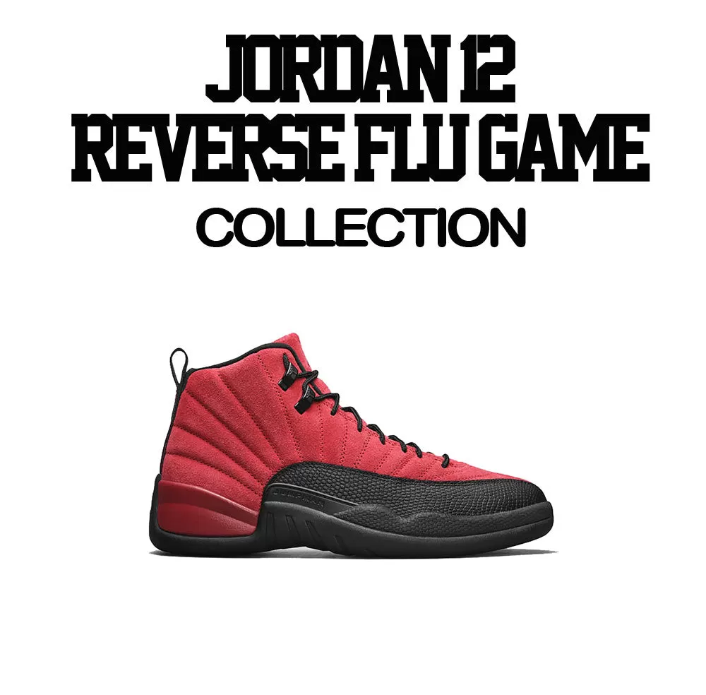 Retro 12 Reverse Flu Shirt - Sick Shot - Black