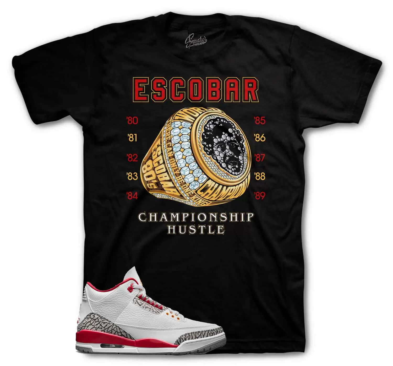 Retro 3 Cardinal Red Shirt - Champ hustle