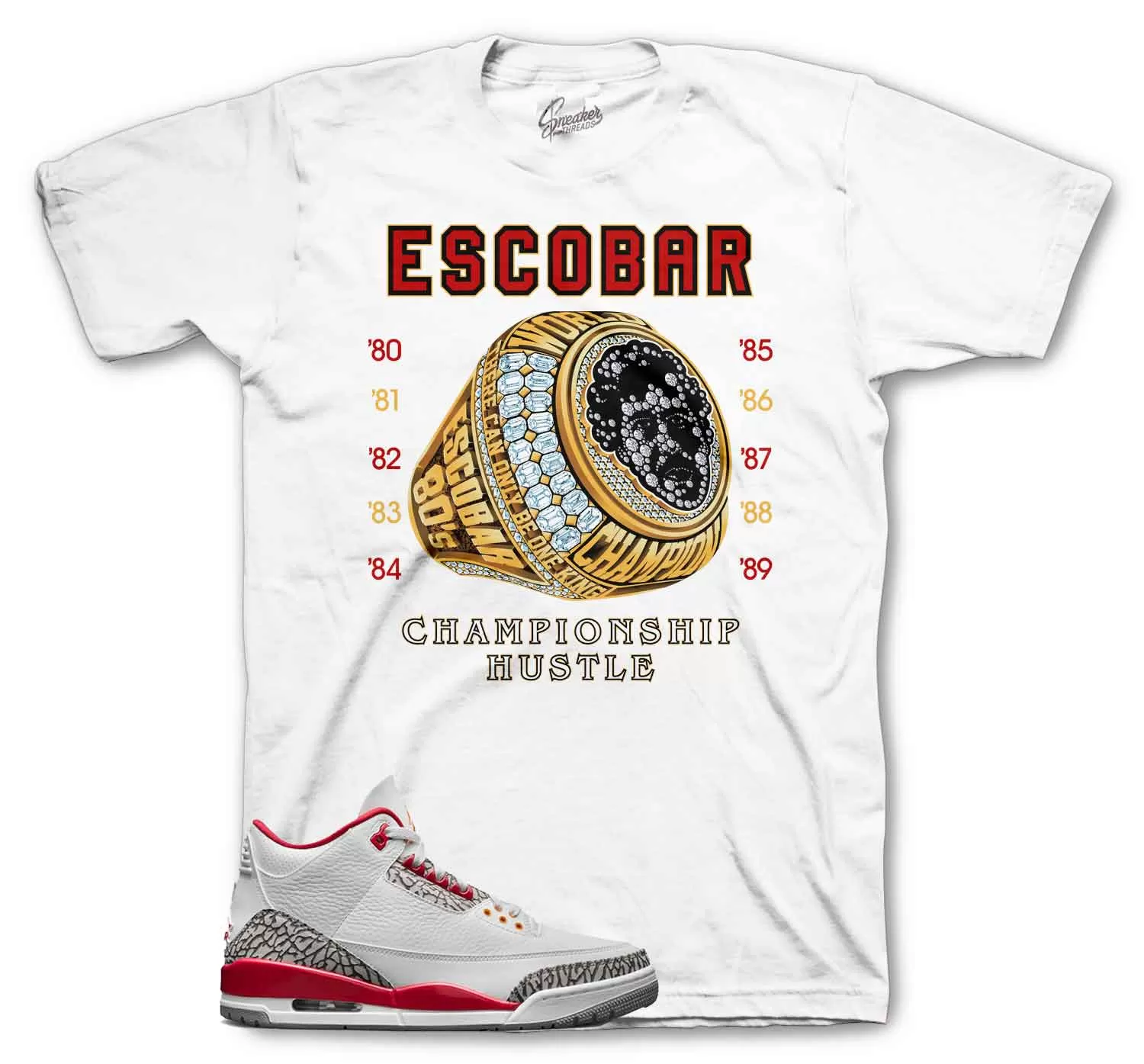 Retro 3 Cardinal Red Shirt - Champ hustle