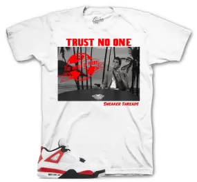 Retro 4 Red Cement Shirt - Tony Knows - White