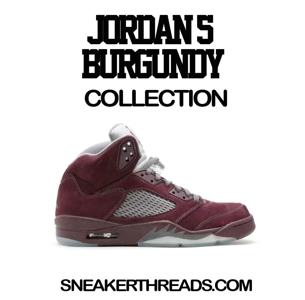 Retro 5 Burgundy Shirt - Tony Knows - White