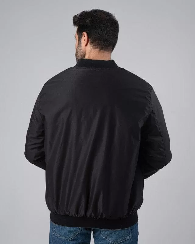 REVERSIBLE BOMBER JACKET - BLACK