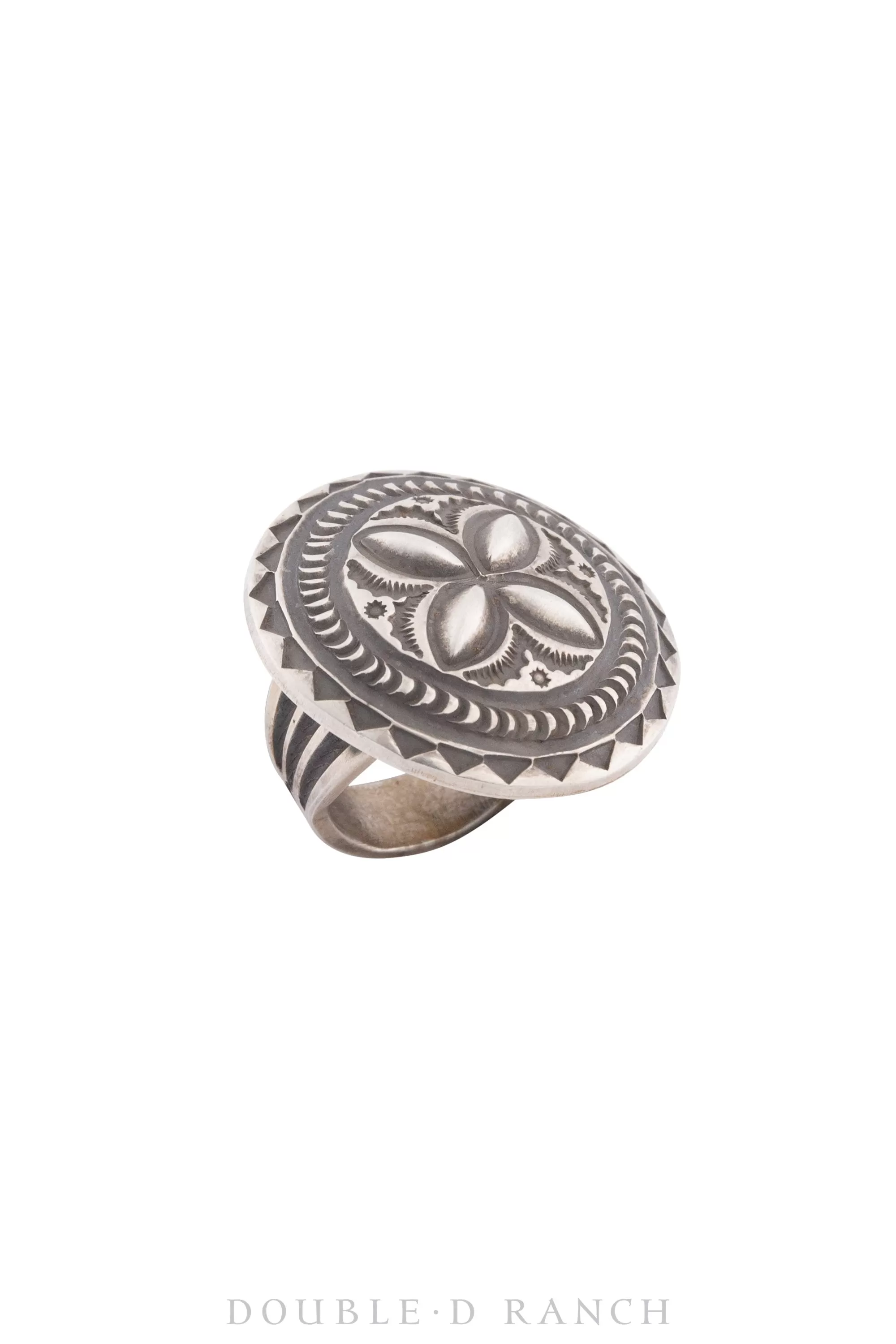 Ring, Concho, Sterling Silver, Stampwork, Hallmark, Contemporary, 1281