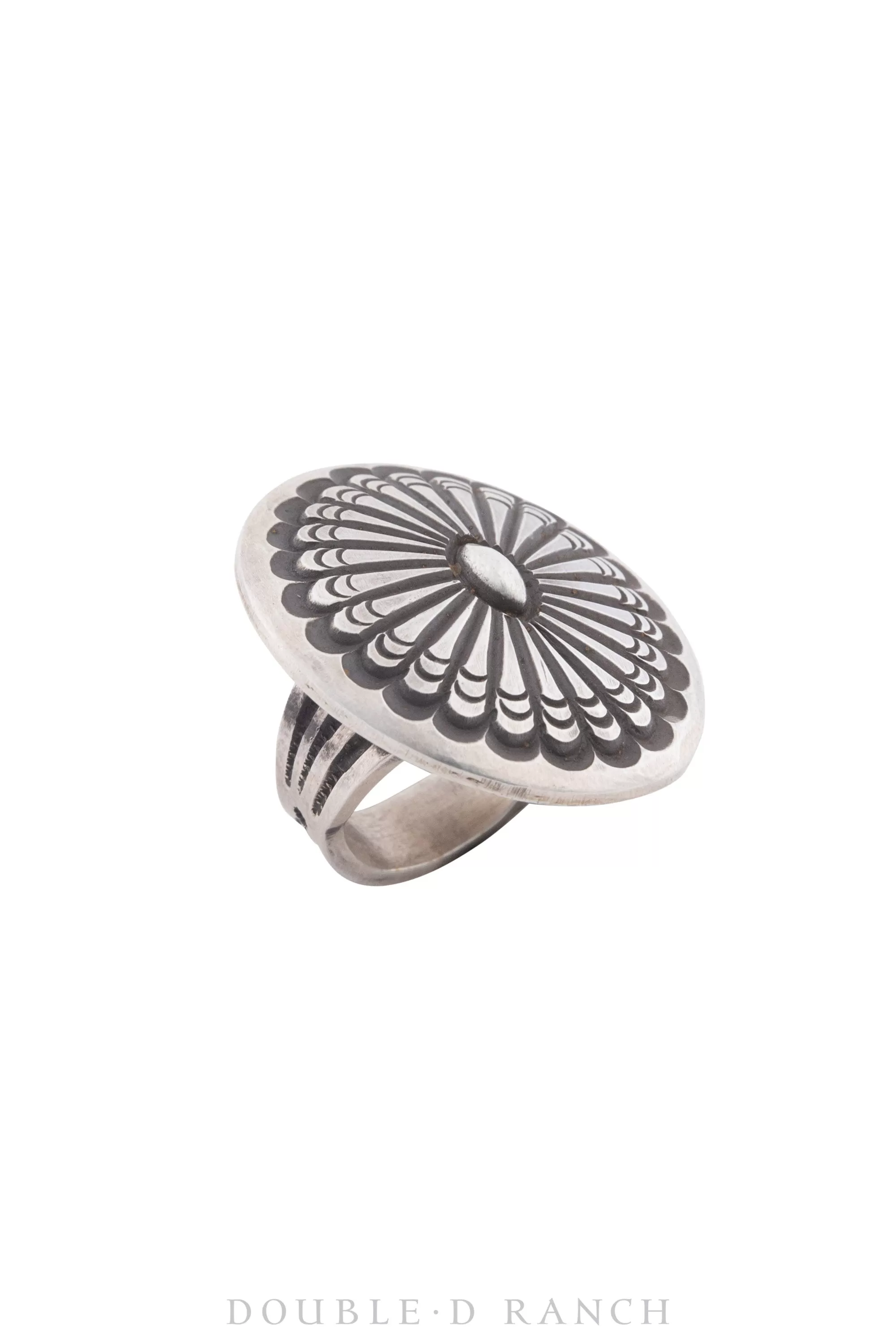 Ring, Concho, Sterling Silver, Stampwork, Hallmark, Contemporary, 1282