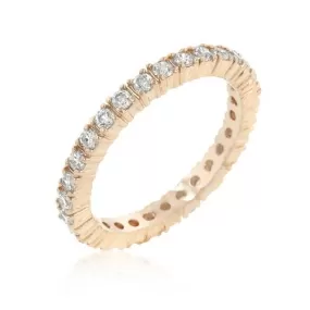 Rose Gold Finish Cubic Zirconia Eternity Band