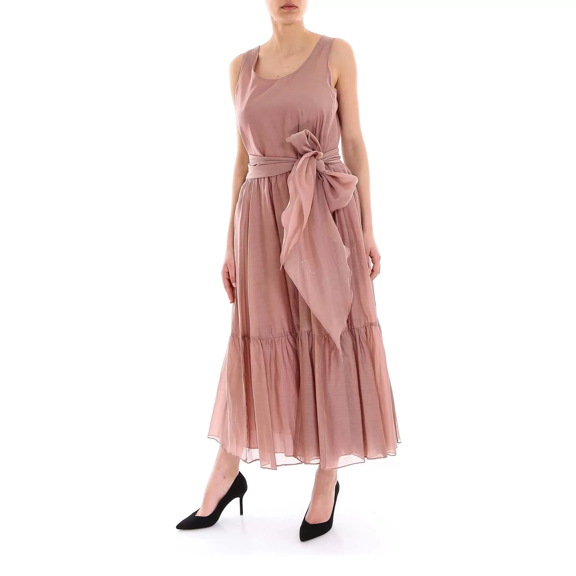 'S Max Mara Manche Belted Ruffle Dress