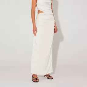 SABINA DRAWSTRING MIDI SKIRT DOVE