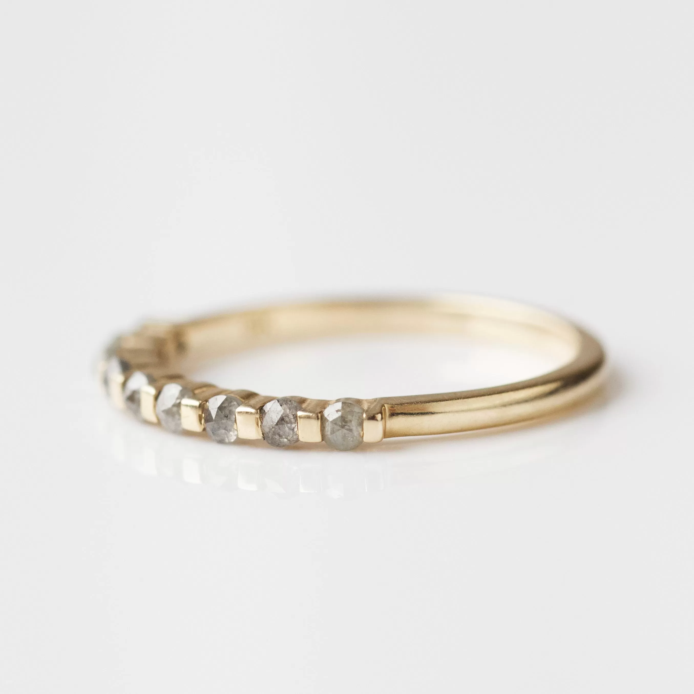 Salt & Pepper Diamond Half Eternity Band