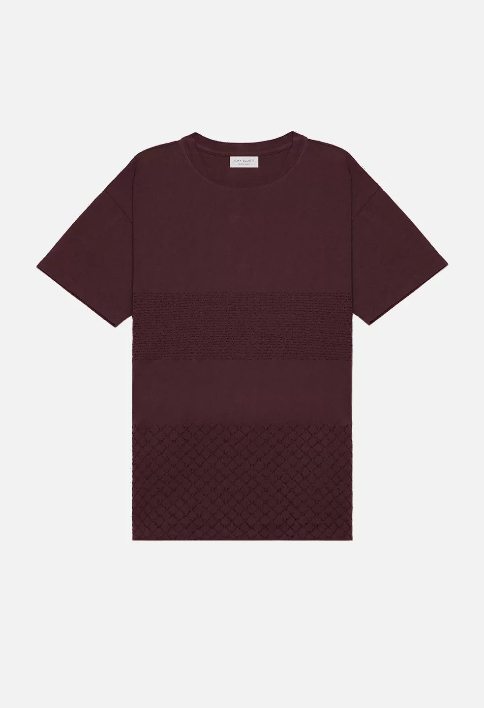 Sashiko Cropped Tee / Maroon