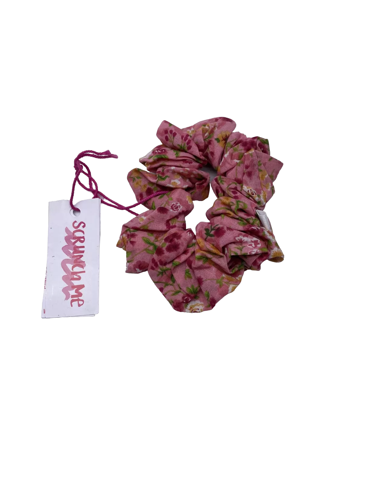 Scrunchie Me Pink Flower Print Scrunchie One Size