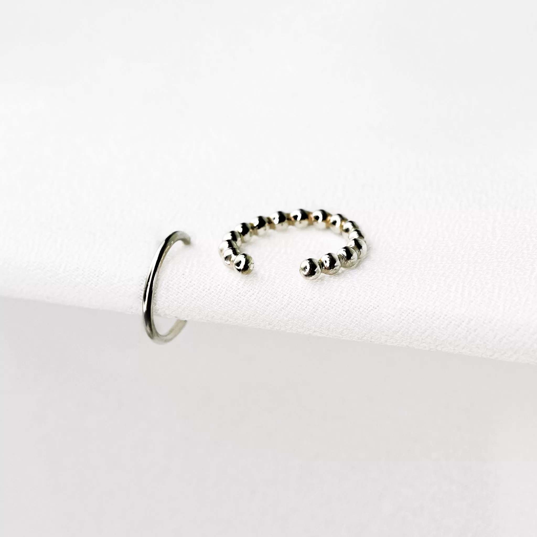 Shimmer Dot Ear Cuff   Huggie Earrings Set