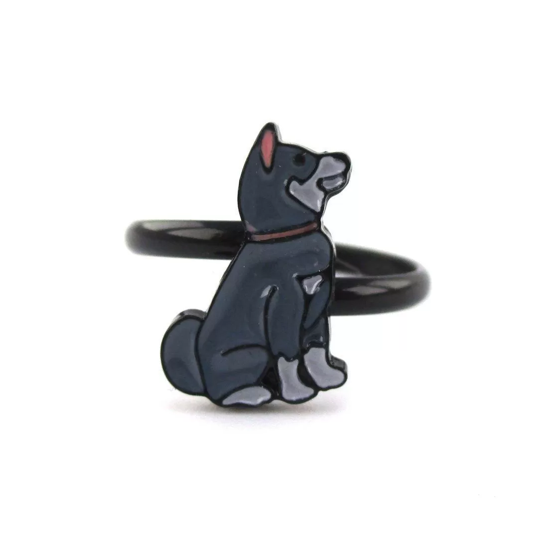 Siberian Husky Puppy Shaped Dog Inspired Adjustable Ring