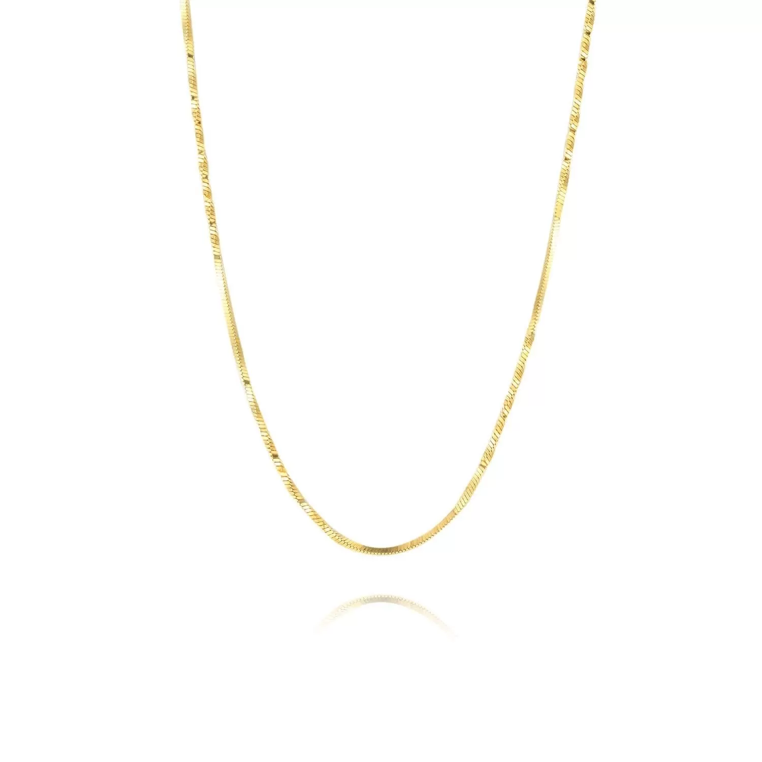 Simple 925 Silver Gold Plated Chain Necklace