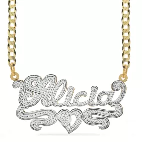 Solid Gold Double Plated Name Necklace Alicia