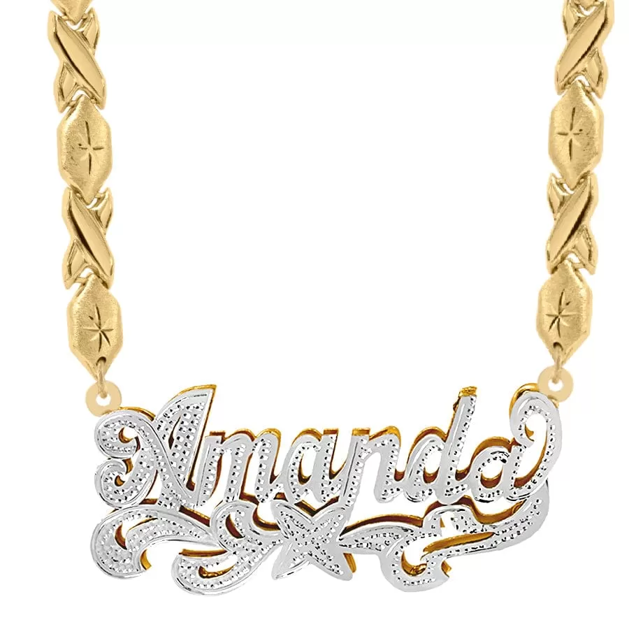 Solid Gold Personalized Double Plated Name Necklace Amanda