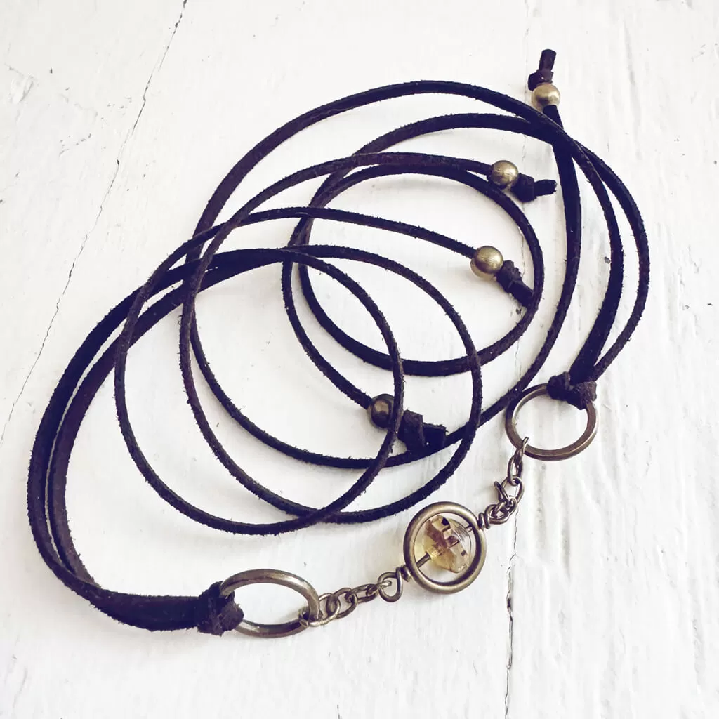 spacecraft // flying saucer czech glass bead choker necklace / wrap bracelet