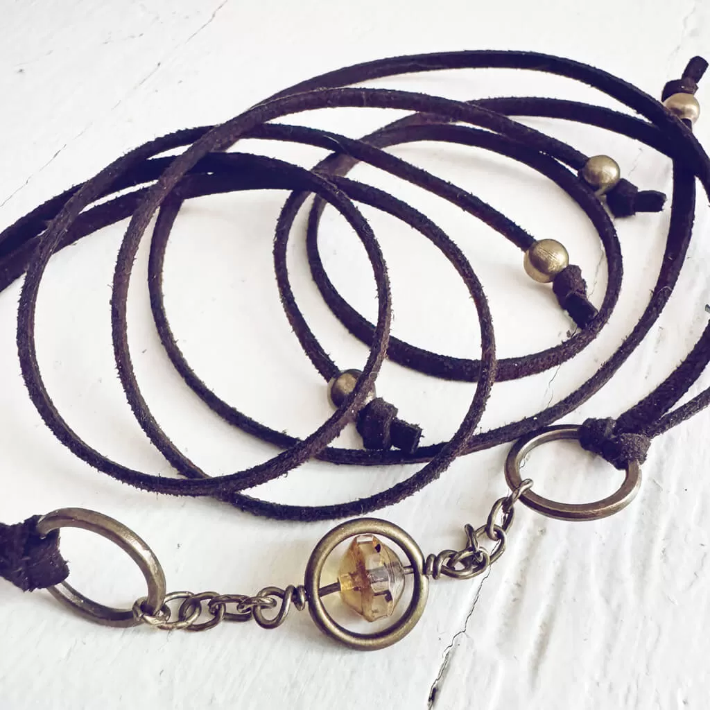 spacecraft // flying saucer czech glass bead choker necklace / wrap bracelet