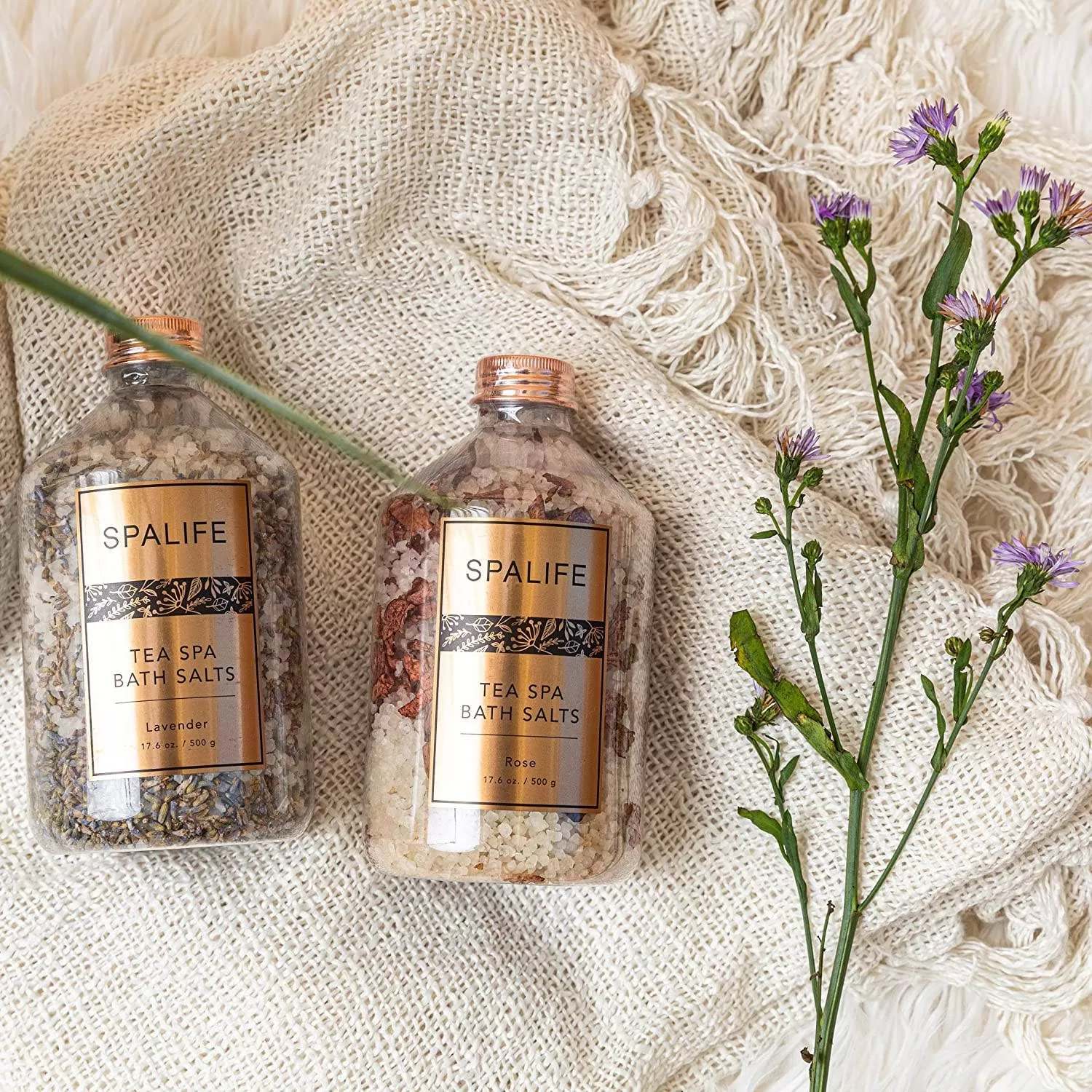 SPALIFE Petal-Infused Effervescent Mineral Bath Salts Set