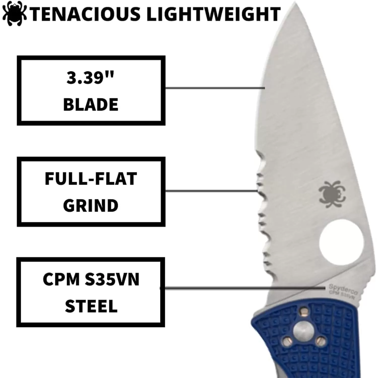 Spyderco Tenacious Lightweight FRN S35VN Blade C122PSBL