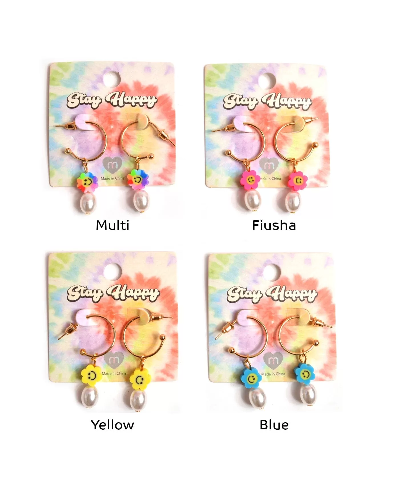 Stay Happy Flower Earrings