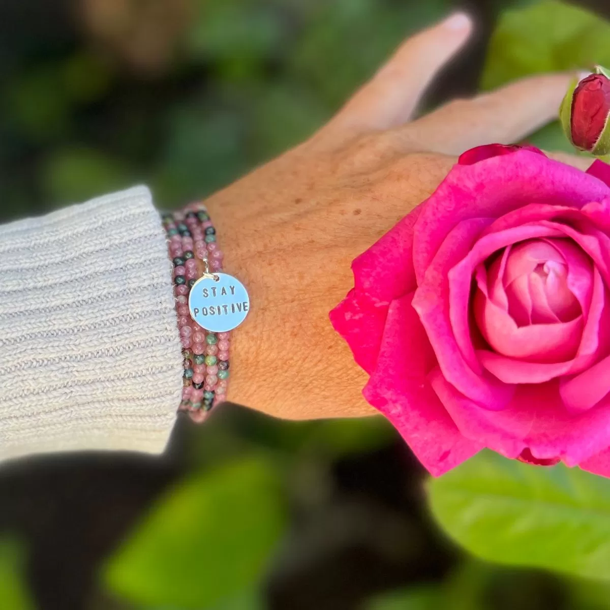 Stay Positive Tourmaline Wrap Bracelet