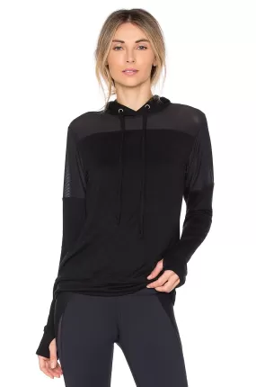 Strut This Austin Mesh Hoodie Sweatshirt Black