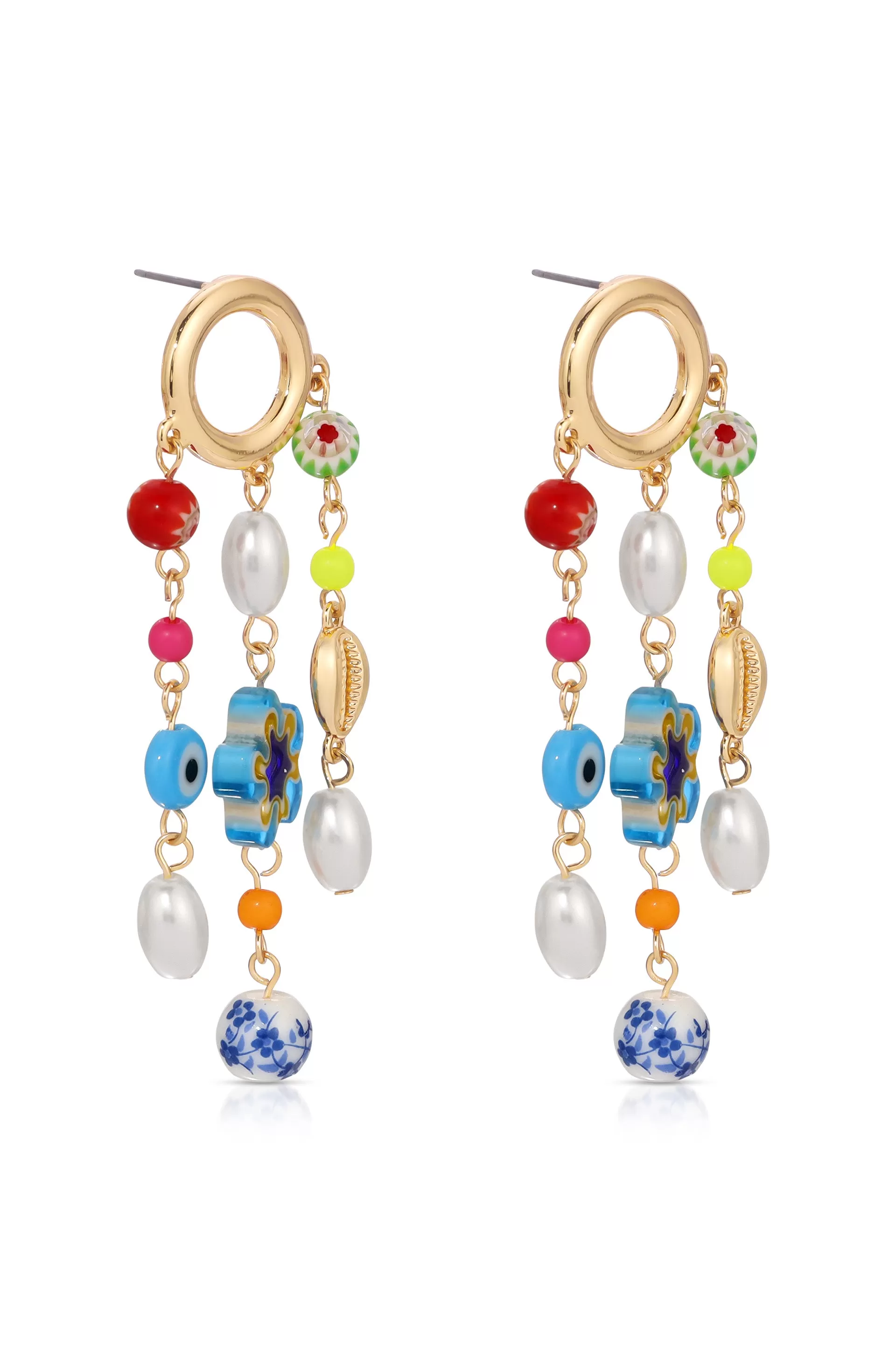 Sunny Days Pearl and Bead Dangle Earrings