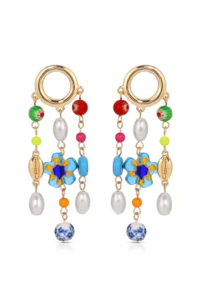 Sunny Days Pearl and Bead Dangle Earrings