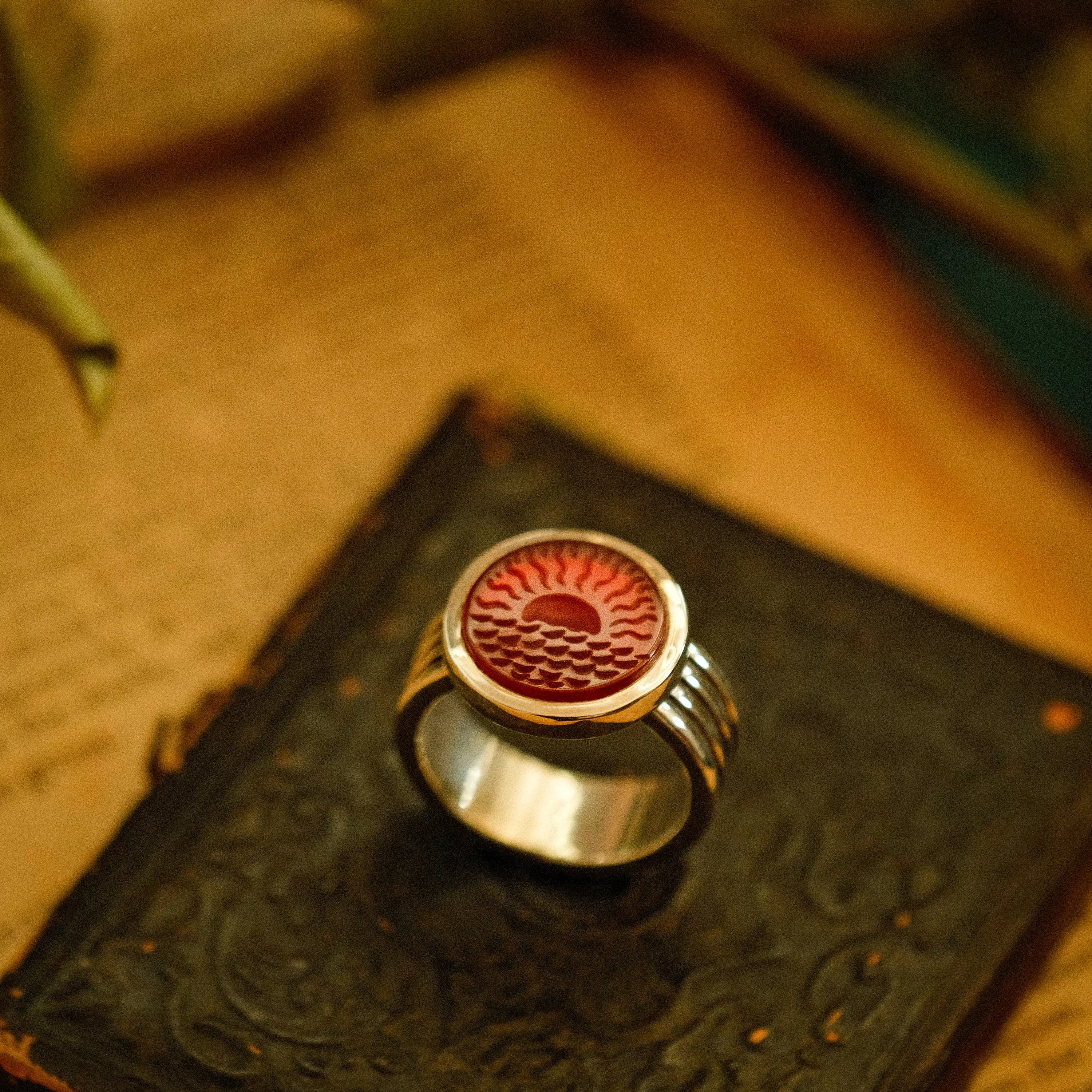 Sunrise Intaglio Ring - One of a Kind