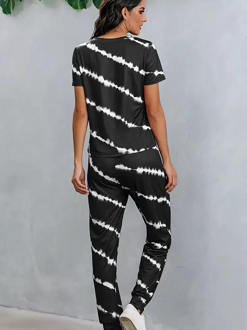 Sweet Dream Collection - Striped Crew Neck Top Pants Set