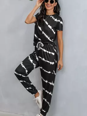 Sweet Dream Collection - Striped Crew Neck Top Pants Set